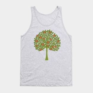 ORANGERIE Citrus Fruit Orange Tree Grove Tropical Botanical in Vintage 1970s Avocado Green and Burnt Orange on Olive Green - UnBlink Studio by Jackie Tahara Tank Top